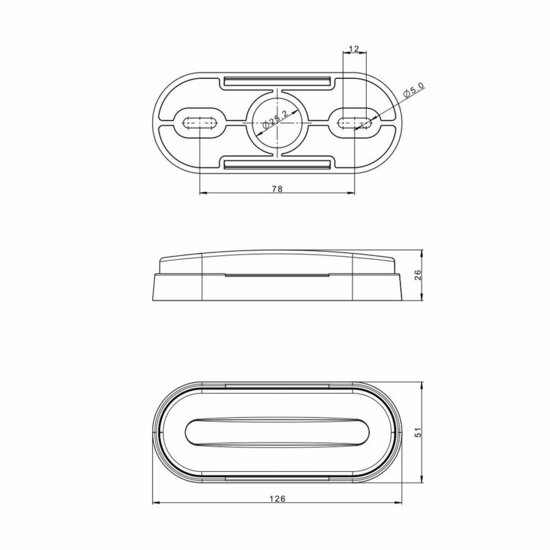 led zijmarkeringslamp universeel oranje 1x ledstrip - contourlamp - led zijlamp - breedtelamp