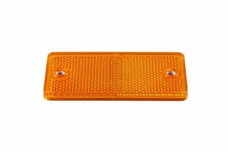 schroefbare reflector oranje - 95x45 mm - schroefreflector - reflectieplaat - horpol