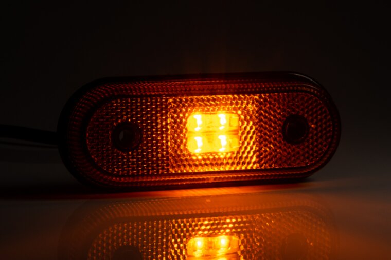 led zijmarkeringslamp universeel oranje 4x led - led contourlamp - zijlamp - breedtelamp