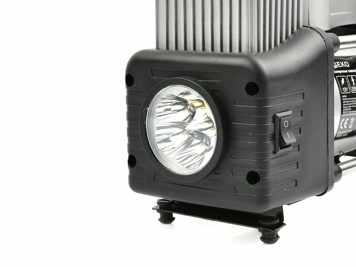 compressor 12 Volt - 250 watt - inclusief ingebouwde zaklamp - lucht compressor - draagbare luchtcompressor - geko