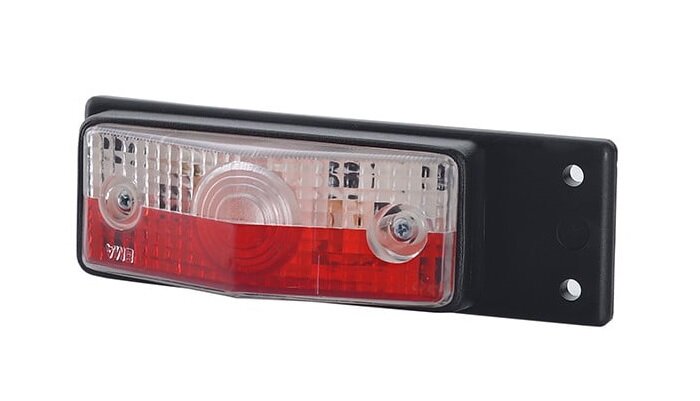 breedtelamp wit/rood met steun - zijmarkeringslamp - positielamp 12 volt - contourlamp - horpol