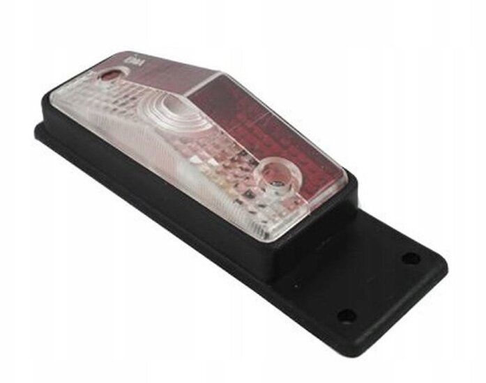 breedtelamp wit/rood met steun - zijmarkeringslamp - positielamp 12 volt - contourlamp - horpol