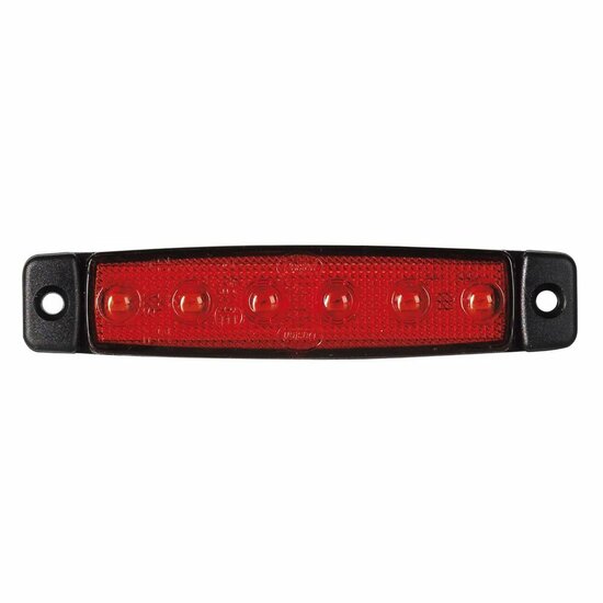 led zijmarkeringslamp universeel rood 6x led 24 volt - contourlamp - zij lamp - breedtelamp