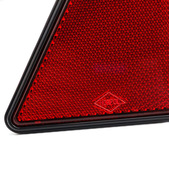 reflector driehoek rood - 143x162mm - reflector - reflectieplaat - waarschuwing reflector - horpol 