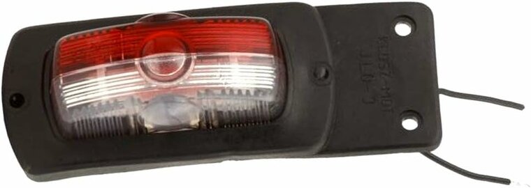 breedtelamp wit/rood met steun - breedteverlichting 12 volt - positielamp - contourlamp - kmr