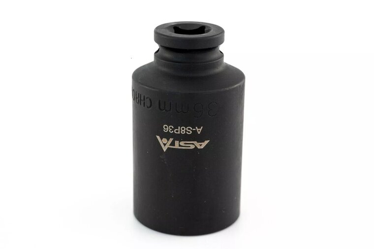 twaalfkant verlengde krachtdop - 36 mm - 1/2 duims aansluiting - slagdop - impact dop - rateldop - asta