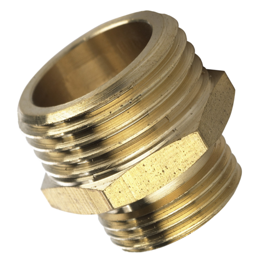 messing verloopstuk luchtkoppeling - 1/2&#039;&#039; naar 3/8&#039;&#039; - verloopnippel - asta