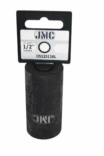 twaalfkant verlengde krachtdop - 13 mm - 1/2 duims aansluiting - slagdop - impact dop - rateldop - jmc
