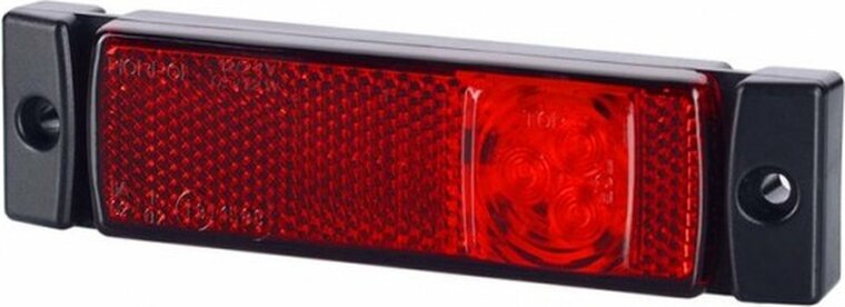 led zijmarkeringslamp universeel rood 3x led - led contourlamp - zij lamp - led breedtelamp