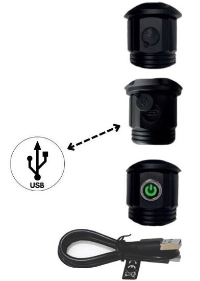 tactical led zaklamp - oplaadbare looplamp - werklamp 1000 lumen - zaklamp - kmr