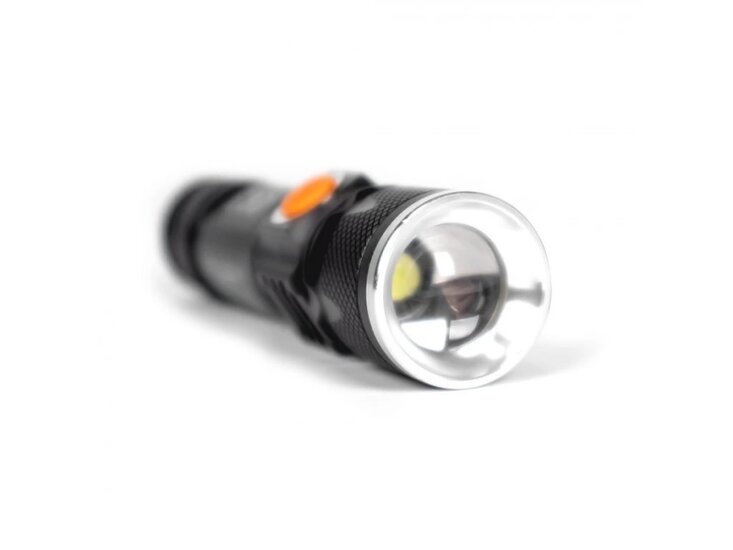 tactical led zaklamp 180 lumen - oplaadbare looplamp - werklamp - zaklamp - kmr