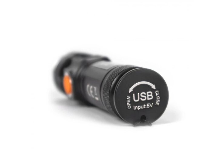 tactical led zaklamp 180 lumen - oplaadbare looplamp - werklamp - zaklamp - kmr