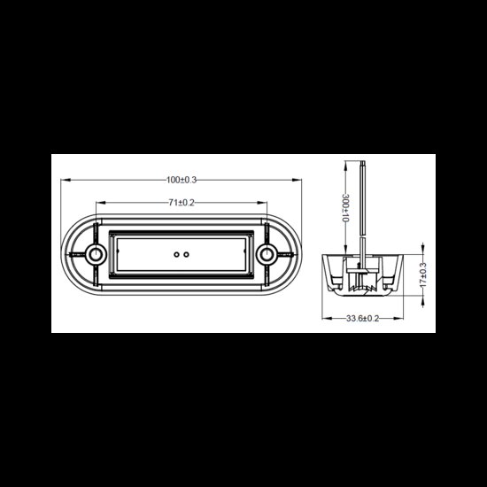 led zijmarkeringslamp universeel wit 4x led - contourlamp - led zijlamp - led breedtelamp
