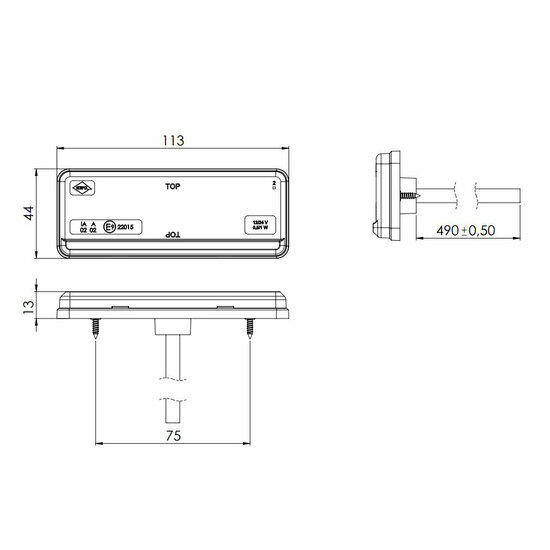 led zijmarkeringslamp universeel wit 2x led - contourlamp - led zijlamp - breedtelamp