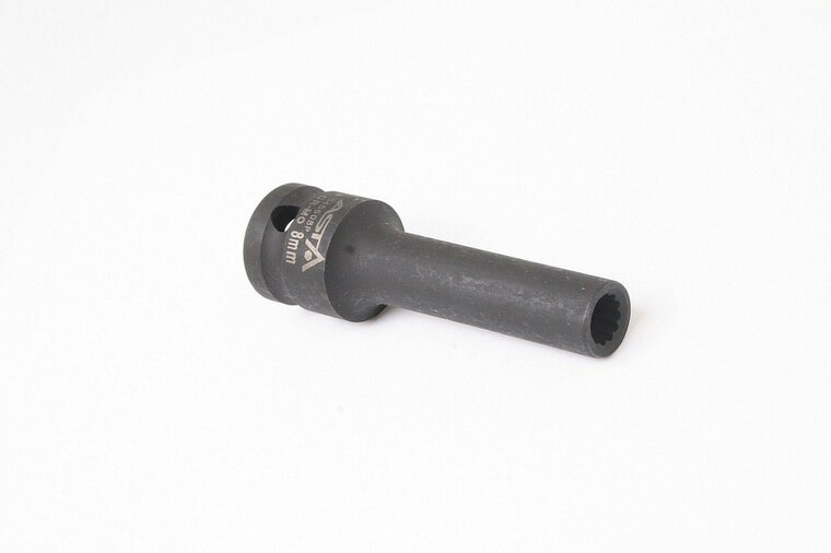 twaalfkant verlengde krachtdop - 8 mm - 1/2 duims aansluiting - slagdop - impact dop - rateldop - asta