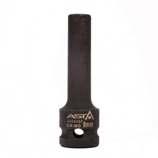 twaalfkant verlengde krachtdop - 8 mm - 1/2 duims aansluiting - slagdop - impact dop - rateldop - asta