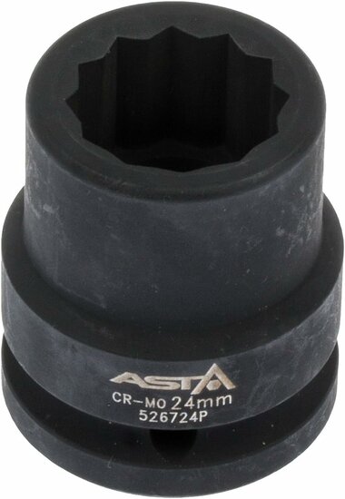 twaalfkant krachtdop - 24 mm - 3/4 duims aansluiting - slagdop - impact dop - rateldop - asta