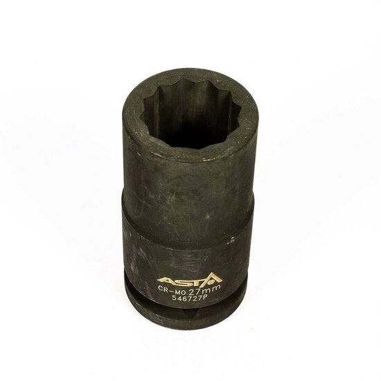 twaalfkant verlengde krachtdop - 27 mm - 3/4 duims aansluiting - slagdop - impact dop - rateldop - asta