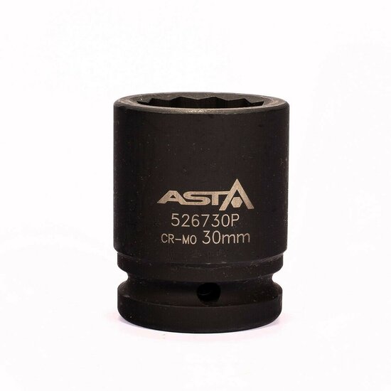 twaalfkant krachtdop - 30 mm - 3/4 duims aansluiting - slagdop - impact dop - rateldop - asta