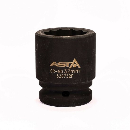 twaalfkant krachtdop - 32 mm - 3/4 duims aansluiting - slagdop - impact dop - rateldop - asta