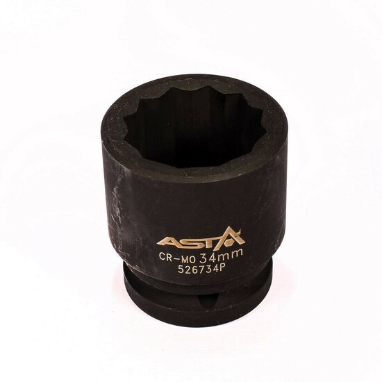 twaalfkant krachtdop - 34 mm - 3/4 duims aansluiting - slagdop - impact dop - rateldop - asta