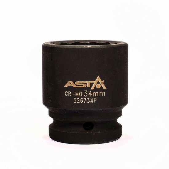 twaalfkant krachtdop - 34 mm - 3/4 duims aansluiting - slagdop - impact dop - rateldop - asta