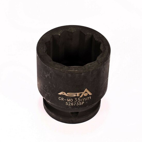 twaalfkant krachtdop - 35 mm - 3/4 duims aansluiting - slagdop - impact dop - rateldop - asta