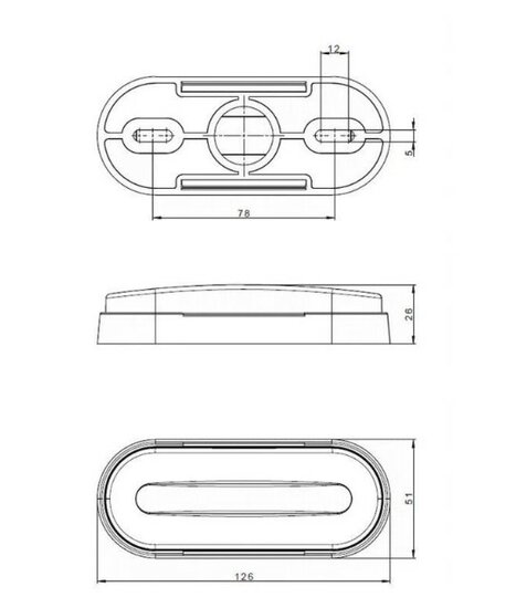 led zijmarkeringslamp universeel wit 1x ledstrip - contourlamp - zij lamp - breedtelamp