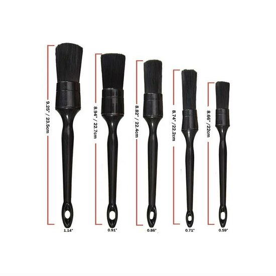 detailing borstel set - 5 delig - borstels - autoschoonmaak borstel - kmr