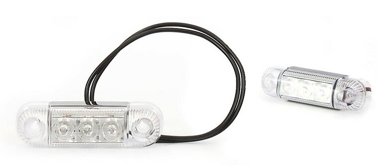 led zijmarkeringslamp universeel wit 3x led - contourlamp - zij lamp - breedtelamp - was
