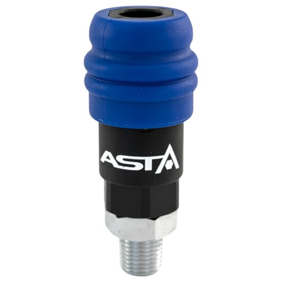 euroline veiligheidssnelkoppeling - 1/4 duims - uitwendig draad - mannelijk - asta