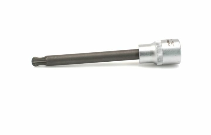 m10 twaalfkant spline dop uitwendig - 140 mm - 1/2 duims aansluiting - veeltanddop - meertanddop - spline bit - asta