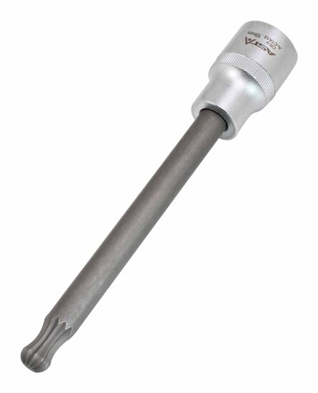 m10 twaalfkant spline dop uitwendig - 140 mm - 1/2 duims aansluiting - veeltanddop - meertanddop - spline bit - asta