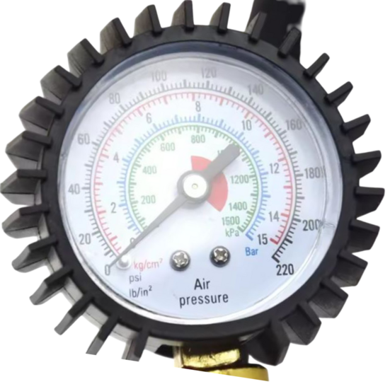 bandenpomp - bandenspanningsmeter - 1/4 duims aansluiting - 15 bar