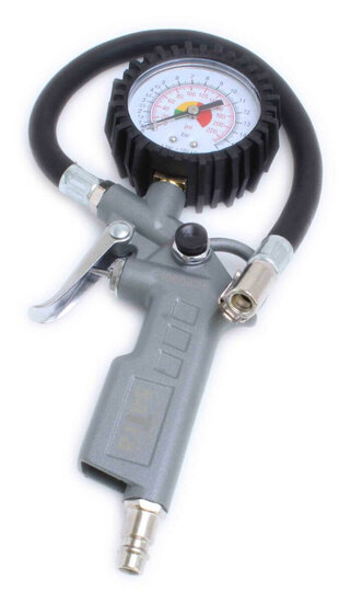 bandenpomp - luchtpomp - 1/4 duims inlaat - bandenspanningsmeter - 400mm slang - banden pomp - lucht pomp