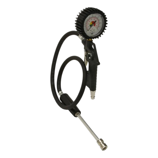 bandenpomp - inclusief pompstok - bandenspanningsmeter - 1/4 duims aansluiting - 12bar