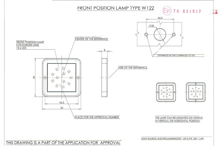 led zijmarkeringslamp universeel oranje 12/24 volt - contourlamp - zij lamp - breedtelamp