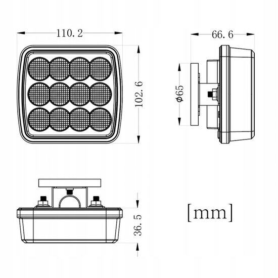 magnetische led stroboscooplamp 12/24 volt - waarschuwingslamp - zwaailicht