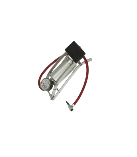 voetpomp met manometer - 10 bar - voet pomp - inclusief 2 nippels