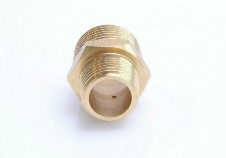 messing verloopstuk luchtkoppeling - 3/8&#039;&#039; naar 1/4&#039;&#039; - verloopnippel - luchtnippel - asta