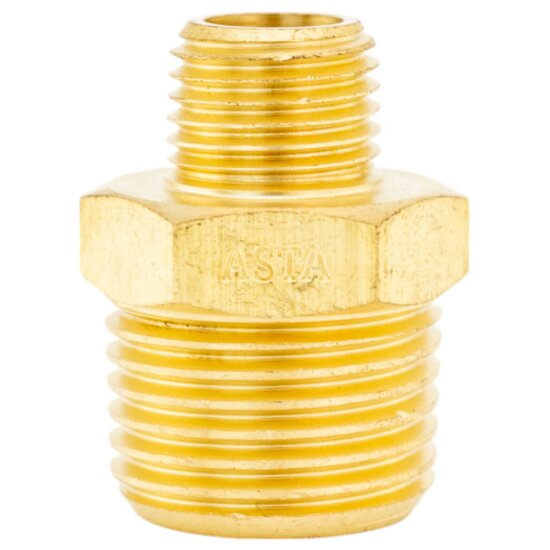 messing verloopstuk luchtkoppeling - 1/2&#039;&#039; naar 1/4&#039;&#039; - verloopnippel - luchtnippel - asta