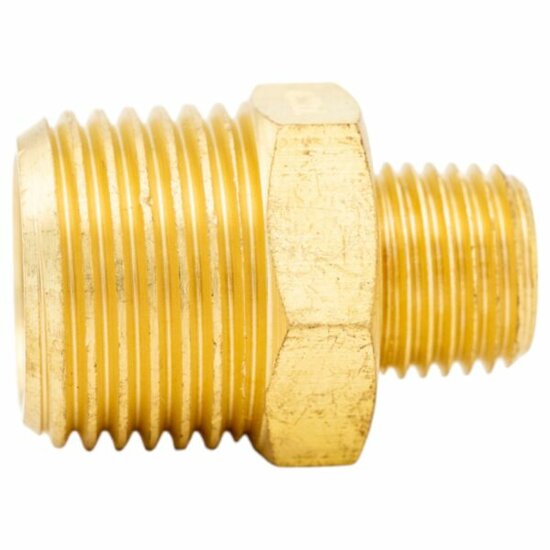 messing verloopstuk luchtkoppeling - 1/2&#039;&#039; naar 1/4&#039;&#039; - verloopnippel - luchtnippel - asta