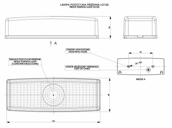 markeringslamp wit - contourlamp 12 volt - zijmarkeringslamp - positielamp - horpol