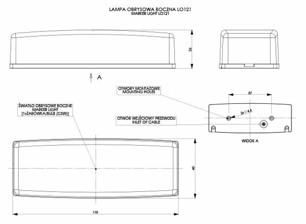 markeringslamp oranje - contourlamp 12 volt - zijmarkeringslamp - positielamp - horpol