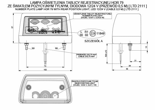led kentekenverlichting wit 12/24 volt - kentekenlicht - kenteken verlichting - numberplate lamp