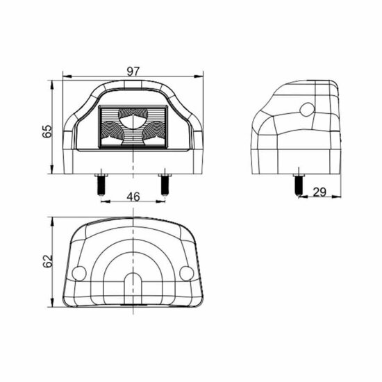 led kentekenverlichting wit 12/24 volt - kenteken verlichting - kentekenlamp - numberplate lamp - horpol