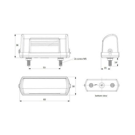led kentekenverlichting wit 12/24 volt - kentekenlamp - kenteken verlichting - was