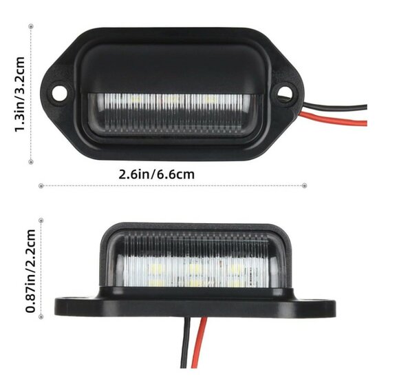 led kentekenverlichting wit 12/24 volt 6x led - kentekenlamp - kentekenplaat verlichting