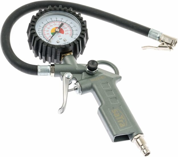 bandenpomp - luchtpomp - 1/4 duims inlaat - bandenspanningsmeter - 400mm slang - banden pomp - lucht pomp