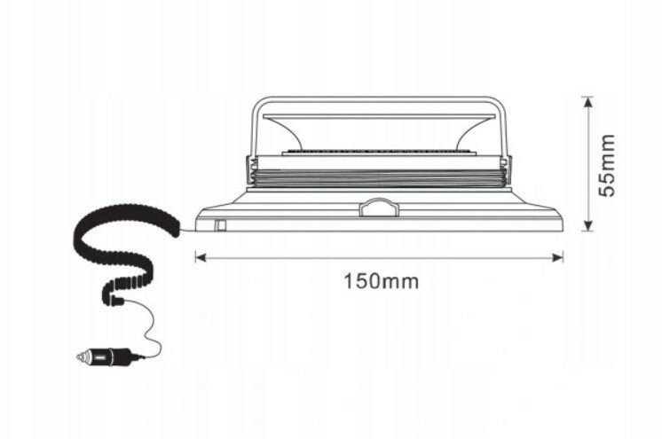 led waarschuwingslamp klein 12/24 volt kabel met sigarettenstekker 45x led - zwaailamp - waarschuwingslamp